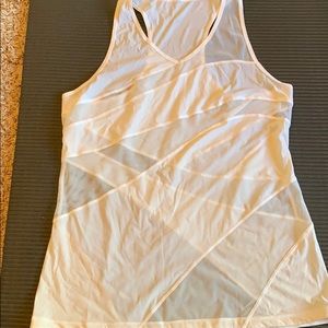 Lululemon white tank with mesh details